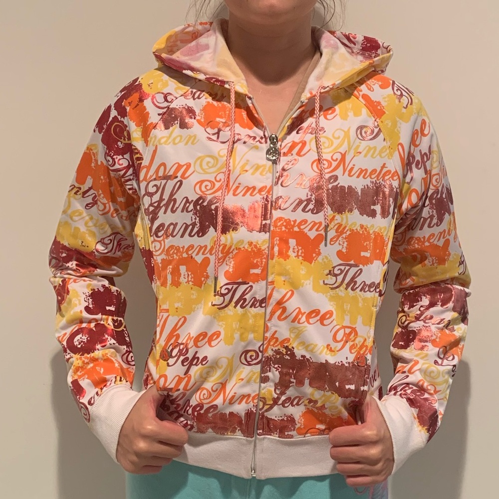 Pepe Jeans London Metallic Hoodie Street Fashion